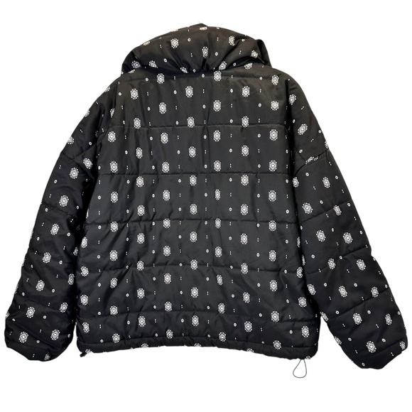 Sonoma Black & White Womens Puffer Jacket XS Drawstring Waist - Picture 5 of 5